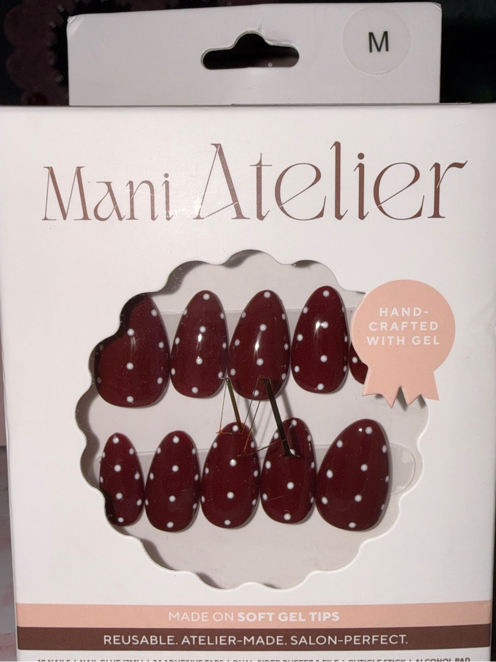Mani Atelier Brown Polka Dot Press-On Nails (M)